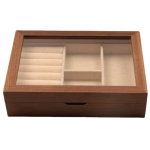 Houten sieradendoos met transparant deksel