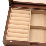 Houten sieradendoos met transparant deksel