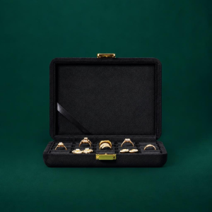 Ringdoos van fluweel met sleutelslot